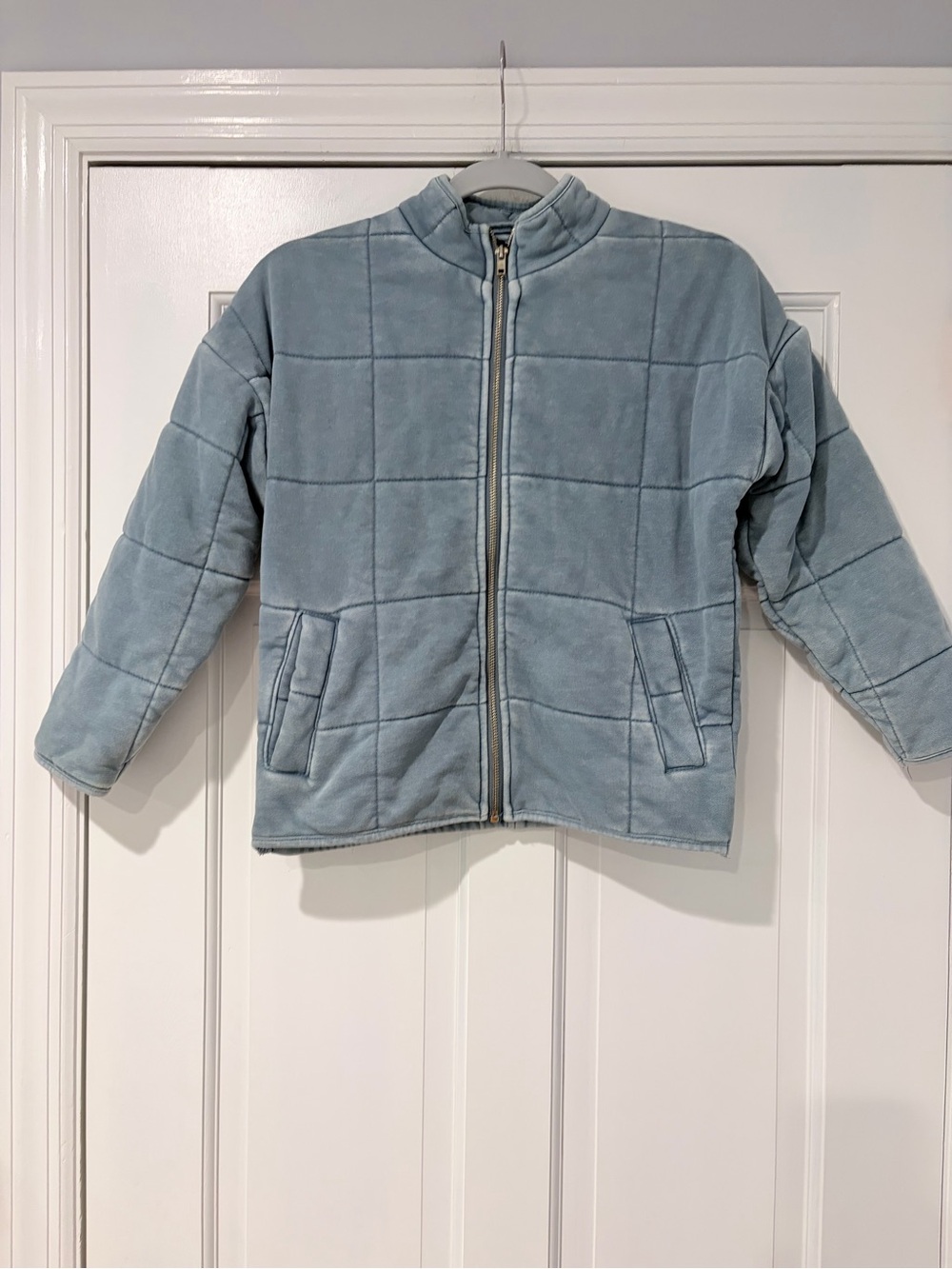 Forever 21 Light Blue Quilted Zip-Up Puffer Jacket